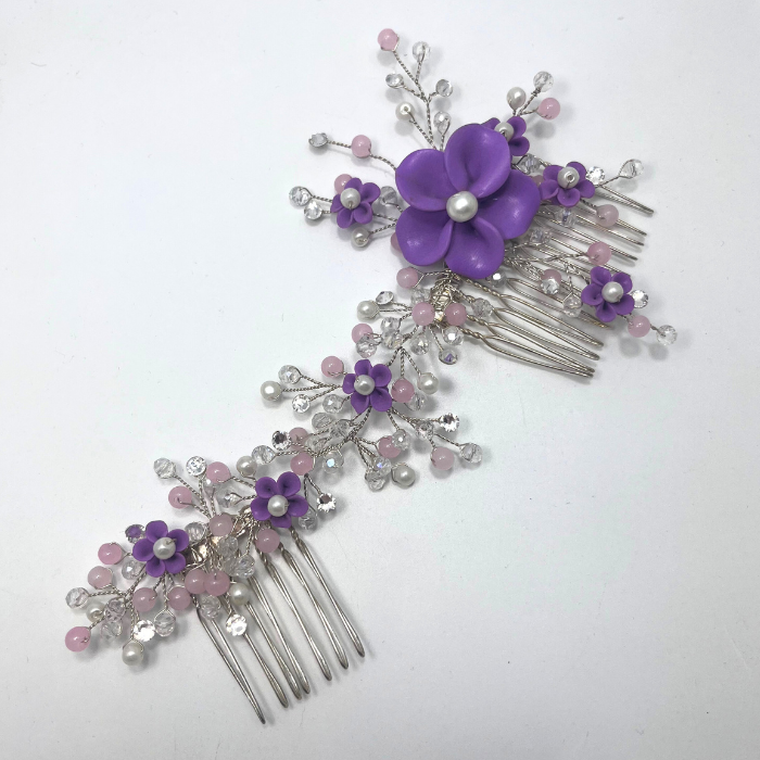 Pieptane handmade cu Swarovski Elements Natalie